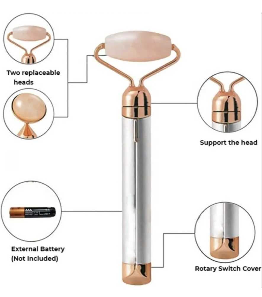 جهاز تدليك الوجه بالاهتزاز مع حجر اليشم الطبيعي