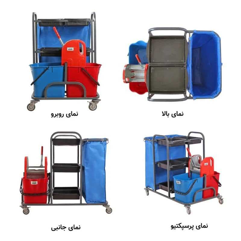 ترولي نظافة متعدد الاستخدامات حجم كبير مصنوع من الحديد