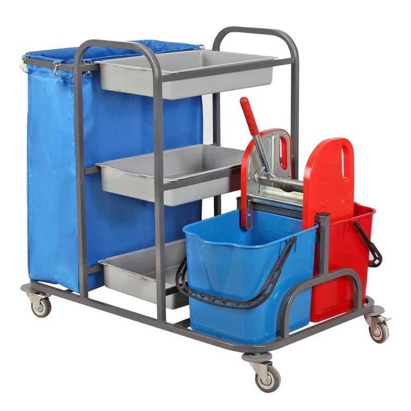 ترولي نظافة متعدد الاستخدامات حجم كبير مصنوع من الحديد