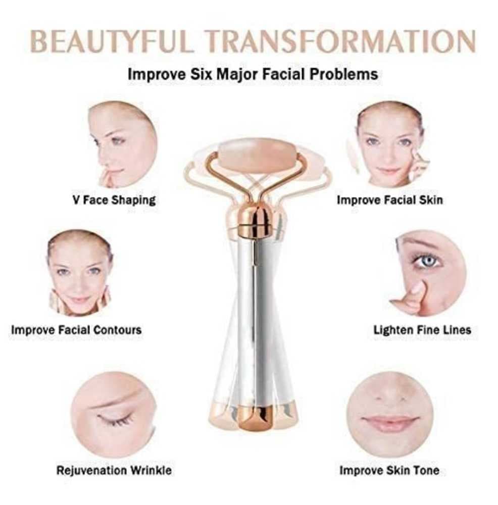 جهاز تدليك الوجه بالاهتزاز مع حجر اليشم الطبيعي