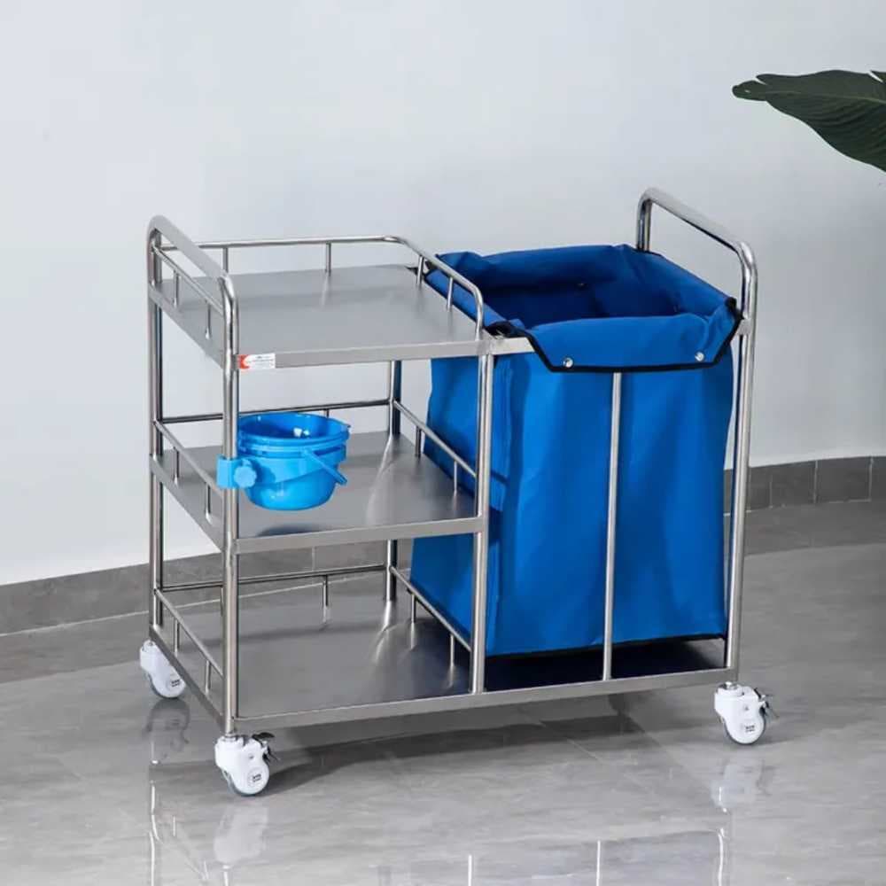 ترولي نظافة متعدد الاستخدامات ستيل  Hospital Linen Trolley